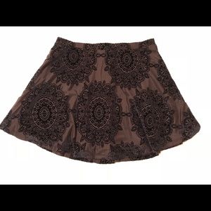 Purple and black skirt with velvet detail